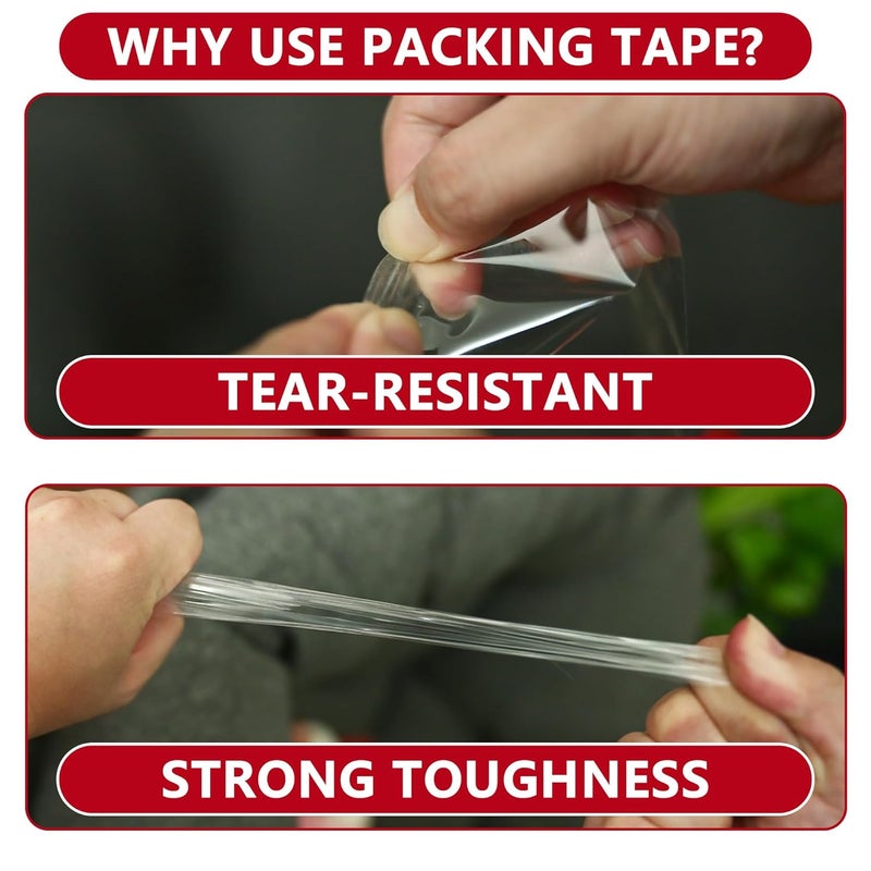 SWRT 2.7Mil Thick Ultra Clear Packing Tape, 24 Rolls Heavy Duty Packaging Tape for Shipping Packaging Moving Mailing, Thicker Sealing Tape-1.88" x 60 Yards Per Roll, 1440 Total Yards - Image 4